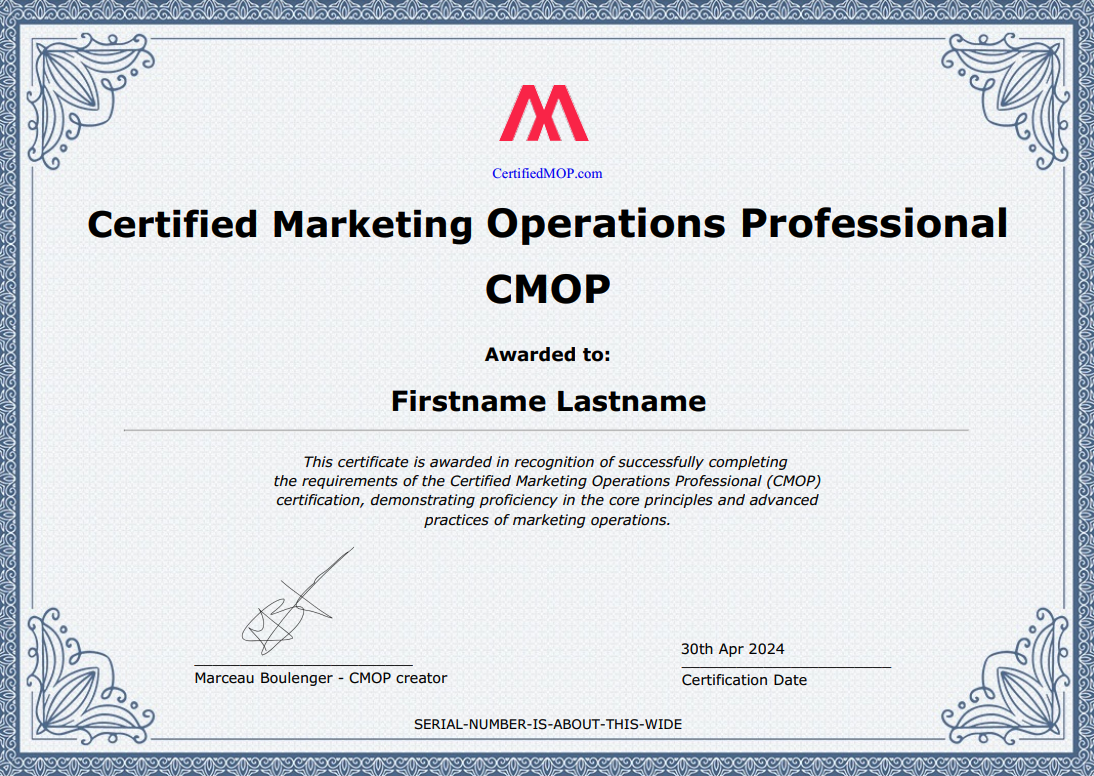 CMOP Certificate
